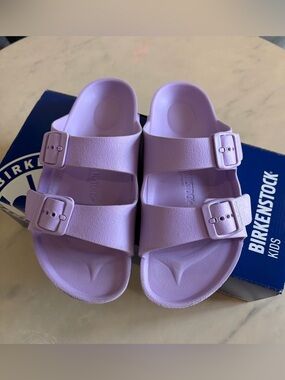 Birkenstock Arizona EVA Sandals Purple Crocus Colorway.